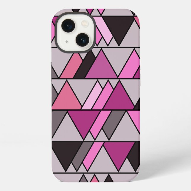 Coque iPhone Triangles camouflage rose  (Verso)