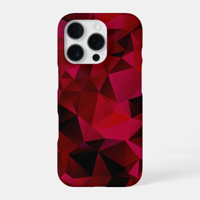 Coque iPhone Triangles géométriques polygonaux impression rouge (Verso)