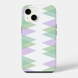Coque Pour iPhone 14 Triangles verts et lilas
