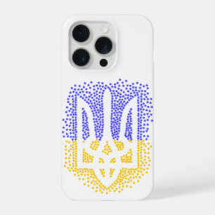 Coque iPhone 15 Pro Trident heraldique ukrainien tryzub étoiles disper