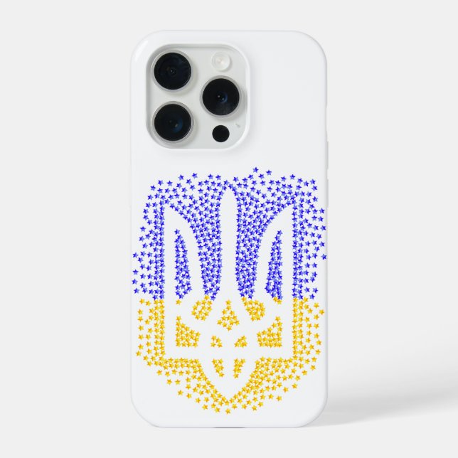 Coque iPhone Trident heraldique ukrainien tryzub étoiles disper (Verso)