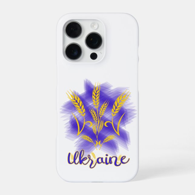 Coque iPhone trident ukrainien fait d'épi de blé (Verso)