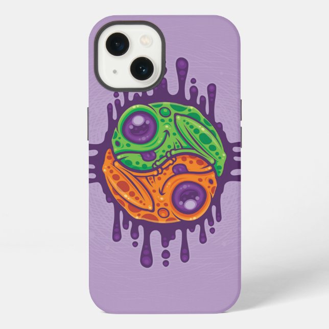 Coque iPhone Trippy Drippy Frog Yin Yang (Verso)