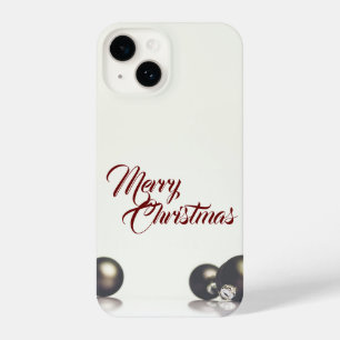 Coque Pour iPhone 14 Trois boules de noël devant un arrière - plan lége