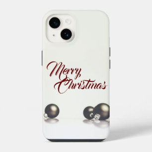 Coque Pour iPhone 14 Trois boules de Noël devant un fond clair