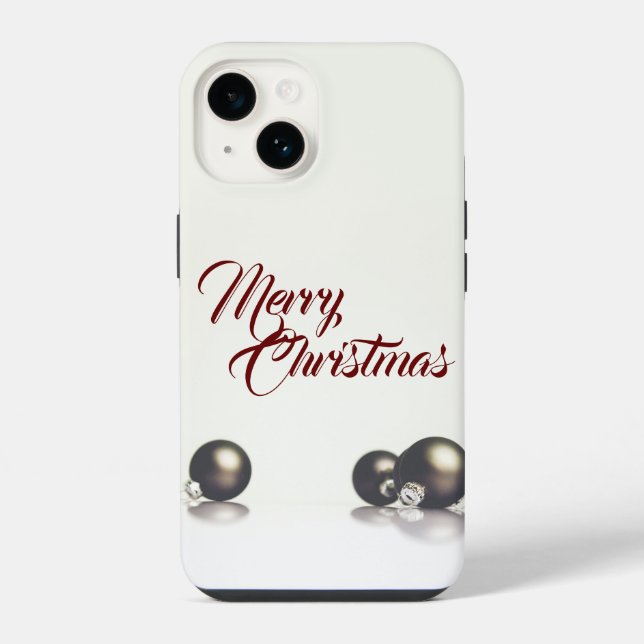 Coque iPhone Trois boules de Noël devant un fond clair (Verso)