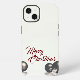 Etui iPhone 13 Trois boules de Noël devant un fond clair