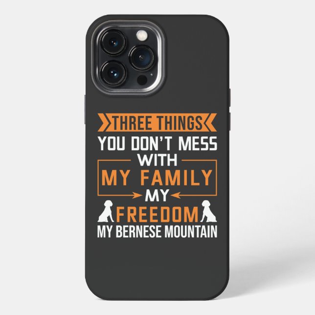 Coque iPhone Trois choses que vous ne manquez pas avec mon chie (Verso)