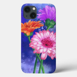 Coque iphone trois couleurs Gerberas