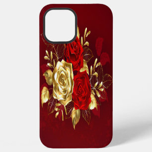 Coque iPhone 12 Pro Max Trois roses en bijoux