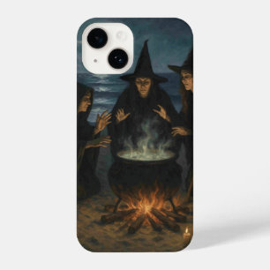 Coque Pour iPhone 14 Trois Sorcières Brew Cauldron Pleine lune Beach