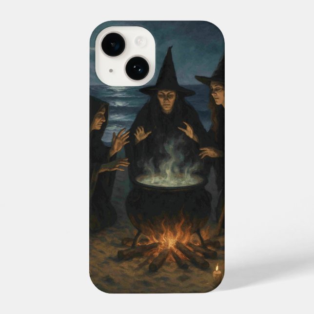Coque iPhone Trois Sorcières Brew Cauldron Pleine lune Beach (Verso)