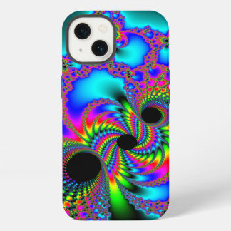 Etui iPhone 13 Trois trous noirs Neon Color Fractal