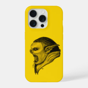 Coque iPhone 15 Pro Troll en noir et jaune