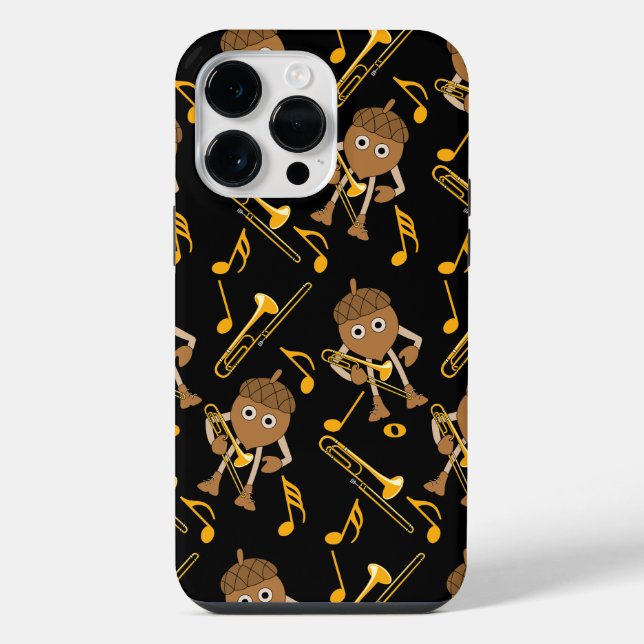 Coque iPhone Trombone Nut Music Notes Noir (Verso)