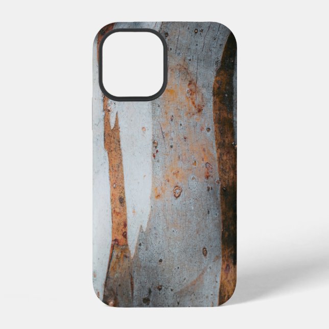 Coque iPhone Tronc d'arbre brun et gris (Verso)