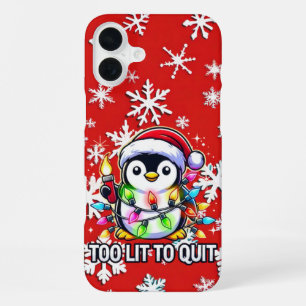 Coque iPhone 16 Plus Trop chaud pour abandonner le pingouin de Noël