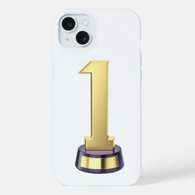 Coque iPhone Trophée numéro un en or (Verso)