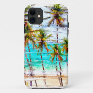 Coque iphone tropical de coutume d'océan de plage