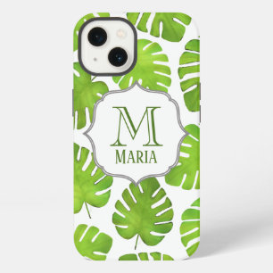 Etui iPhone 13 Tropical Palm Tree Botanical Monogram Personalize