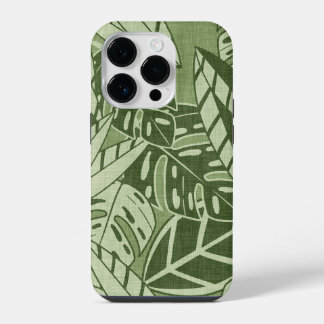 Coque Pour iPhone 14 Plus Tropical Summer Foliage Texture - Moss Green