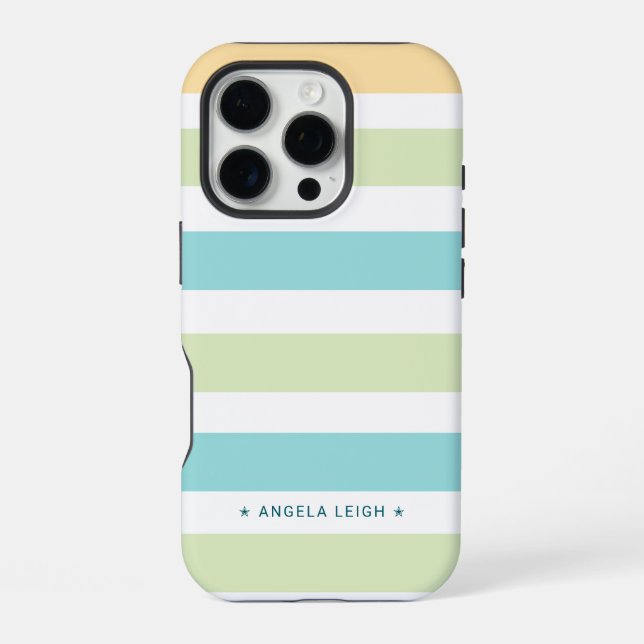 Coque iPhone Tropiques de Whimsical Cabana Stripes (Verso)