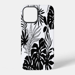 Coque iPhone 12 Tropiques Noir et Blanc : Nature Silhouettée