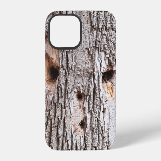Coque iPhone Trou de Pic dans un Tronc d'Arbre (Verso)