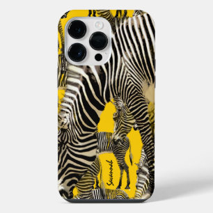Coque Pour Pour iPhone 14 Pro Max Troupe de zèbres jaune moutarde coloré mignon