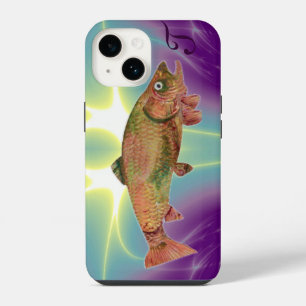 Coque Pour iPhone 14 TRUITE ARC-EN-CIEL COLORÉE Monogramme