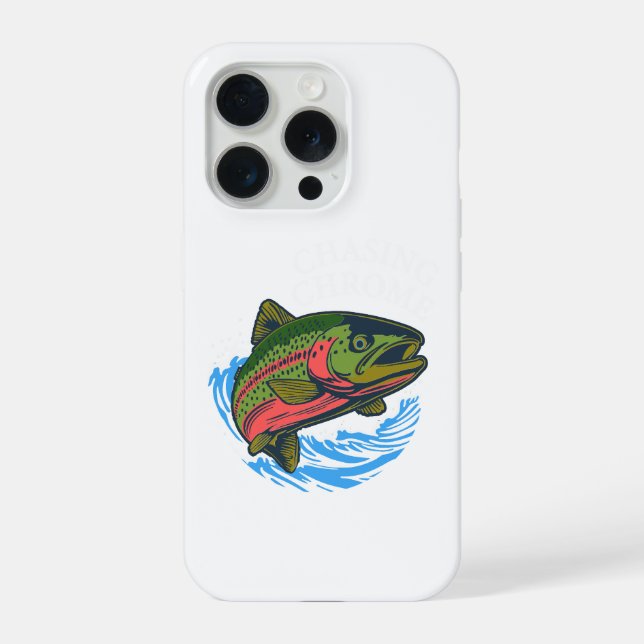 Coque iPhone Truite Fardée de Mer Chase Chrome (Verso)