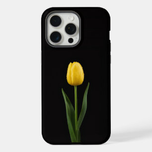 Coque iPhone 15 Pro Max Tulipe doré Black 4 Luxe iPhone 15 Pro Max