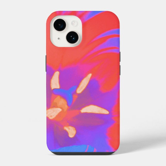 Coque iPhone Tulipe Fluorescente (Verso)