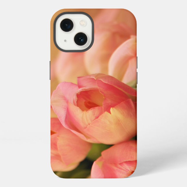 Coque iPhone Tulipe papillon rose romantique (Verso)