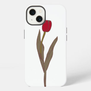 Etui iPhone 13 Tulipe rouge – Illustration florale vintage