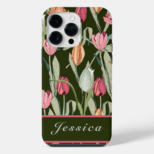 Coque Pour Pour iPhone 14 Pro Max Tulipes d'aquarelle vintage motif floral