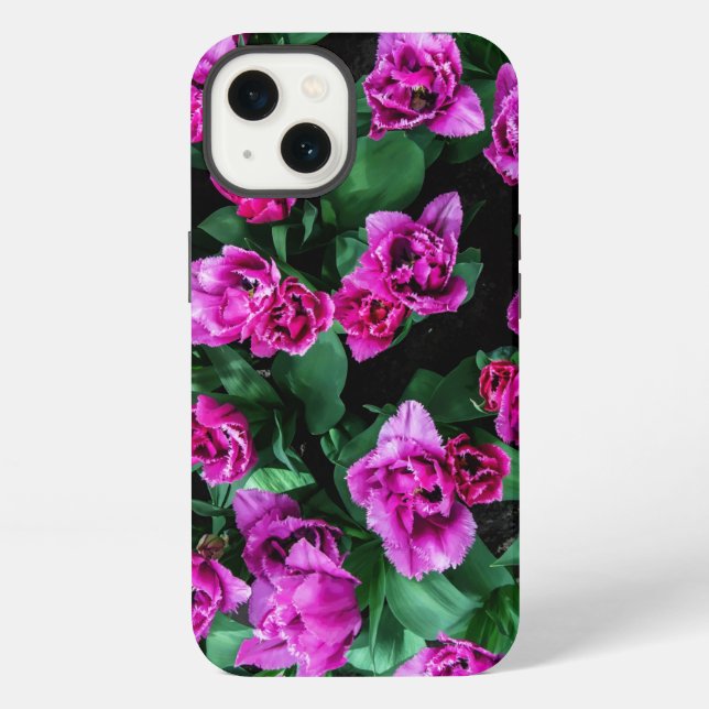 Coque iPhone Tulipes fleurs roses (Verso)