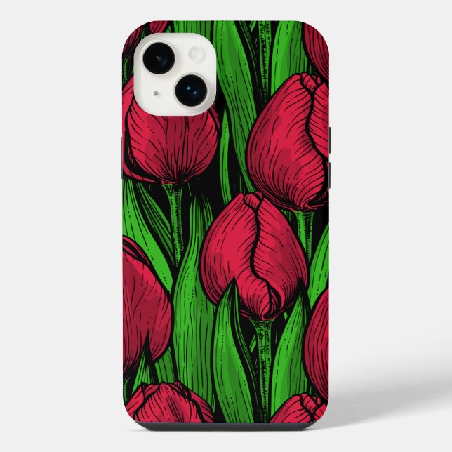 Coque iPhone Tulipes rouges (Verso)