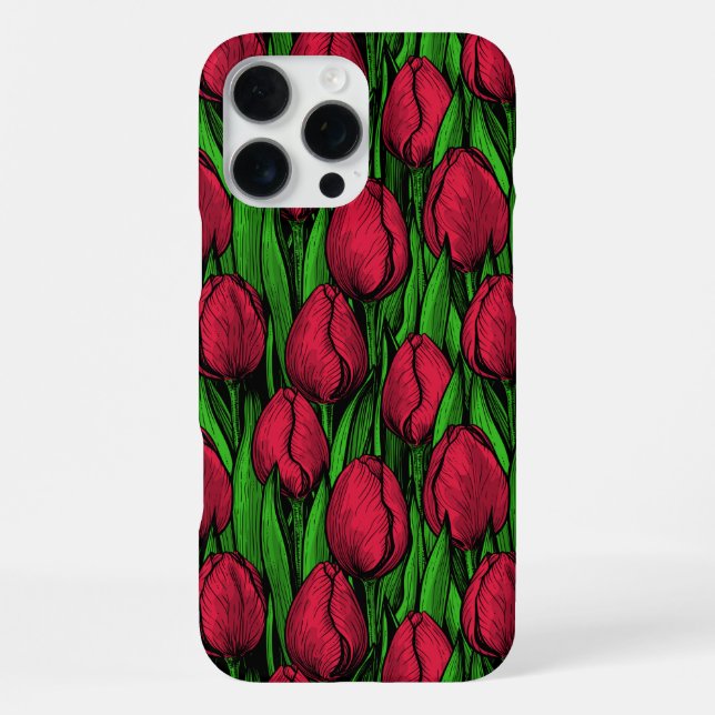 Coque iPhone Tulipes rouges (Verso)