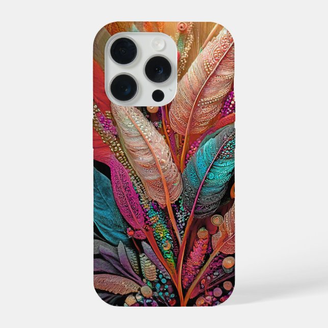 Coque iPhone Tulipes Van Gogh, jardin fantaisiste violet foncé (Verso)
