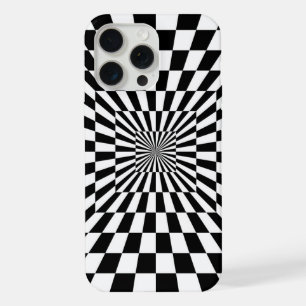Coque iPhone 15 Pro Max tunnel d'échiquier d'illusion optique