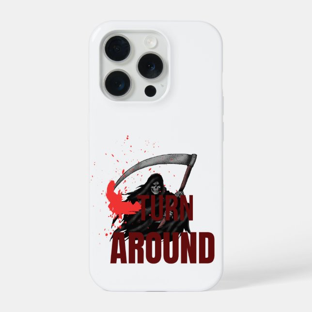 Coque iPhone Turn Around – Scary Grim Reaper Horror Phone Case (Verso)