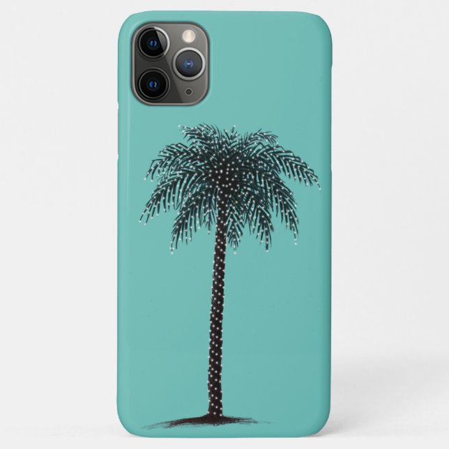 Coque iphone turquoise du palmier de Noël (Dos)