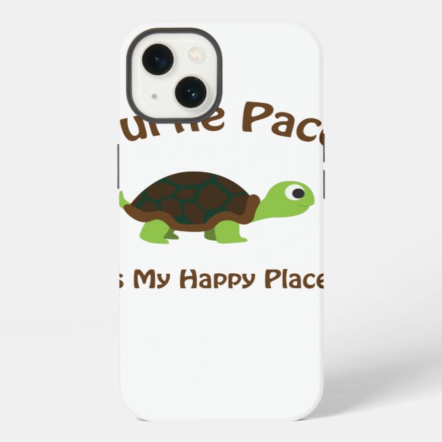 Coque iPhone Turtle Pace est mon endroit heureux (Verso)