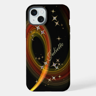 Coque iPhone 15 Plus Twinkle Little Star - art bling avec nom personnal