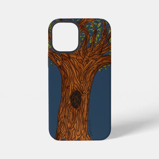 Coque iPhone Twisted Tree with Blue background (Verso)