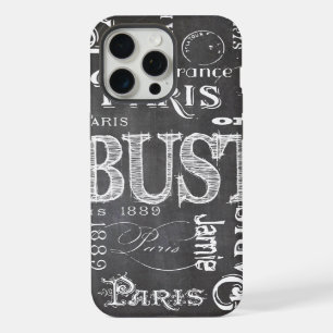 Coque iPhone 15 Pro Max Typographie Calligraphie Paris France Tour Eiffel