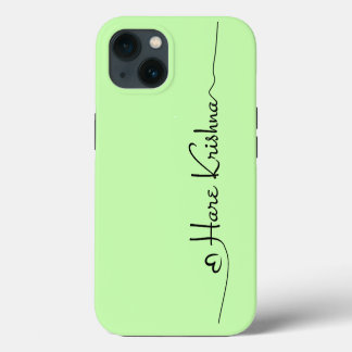 Etui iPhone 13 Typographie de Green Hare Krishna - don spirituel