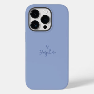 Coque Pour iPhone 14 Plus Typographie de script moderne bleu girly cœur élég