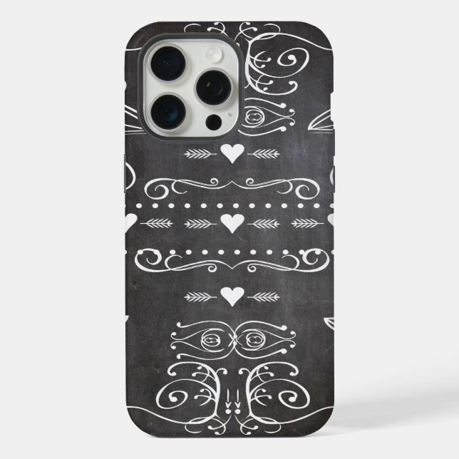 Coque iPhone Typographie de tableau noir Art (Verso)